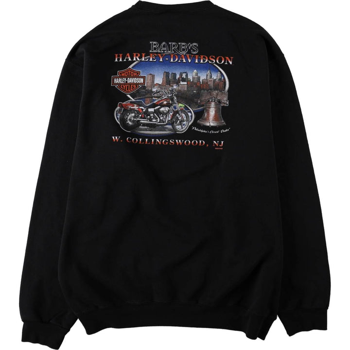 Harley-Davidson Advertising Sweatshirt (Men's Size XL) cotton black type Vintage Second Hand