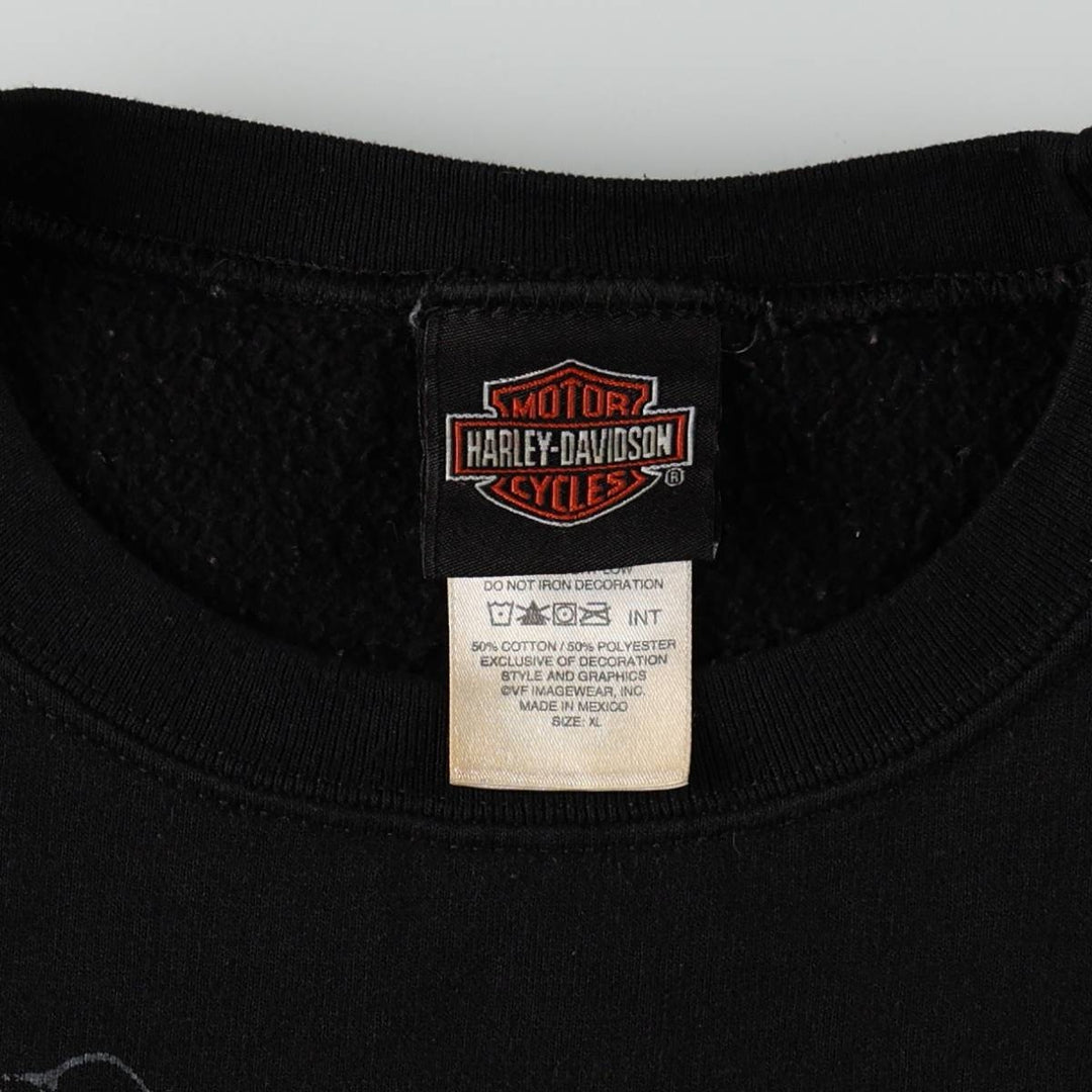 Harley-Davidson Advertising Sweatshirt (Men's Size XL) cotton black type Vintage Second Hand