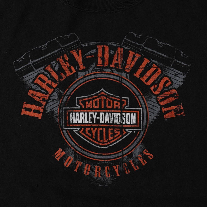 Harley-Davidson Advertising Sweatshirt (Men's Size XL) cotton black type Vintage Second Hand