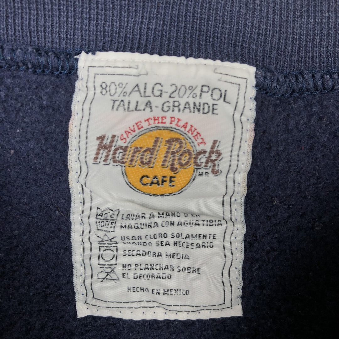 90'S HARD ROCK CAFE Advertising Sweatshirt, Men's XL Size, Vintage cotton navy blue type Vintage Second Hand
