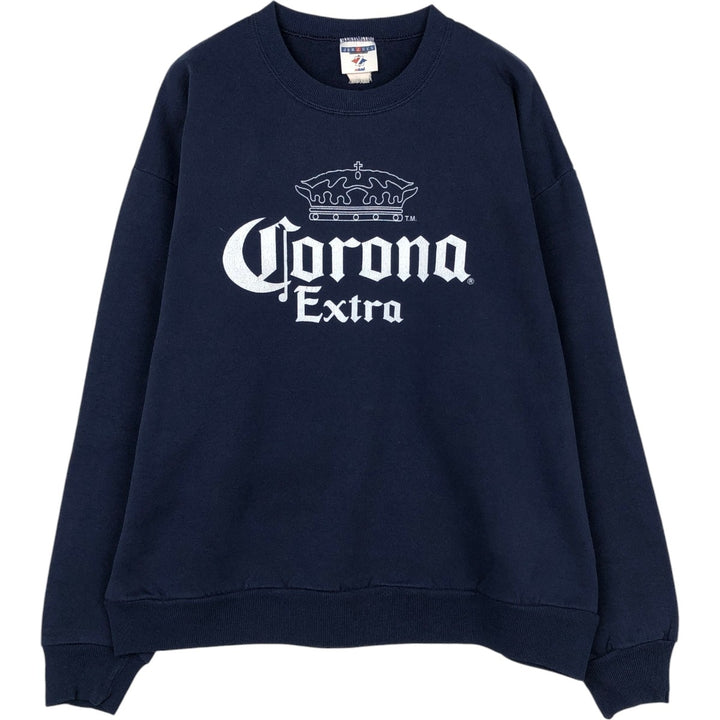 90s-00'S JERSEY'S Corona Extra Advertising Sweatshirt, Men's XL equivalent, Vintage cotton navy blue type Vintage Second Hand