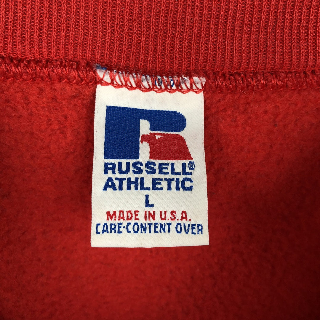 90'S Russell Champ's Pub Advertising Sweatshirt, Made in USA, Men's Size L (Equivalent), Vintage cotton red type Vintage Second Hand