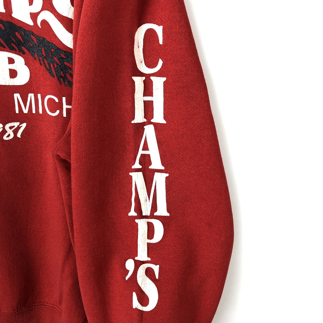 90'S Russell Champ's Pub Advertising Sweatshirt, Made in USA, Men's Size L (Equivalent), Vintage cotton red type Vintage Second Hand