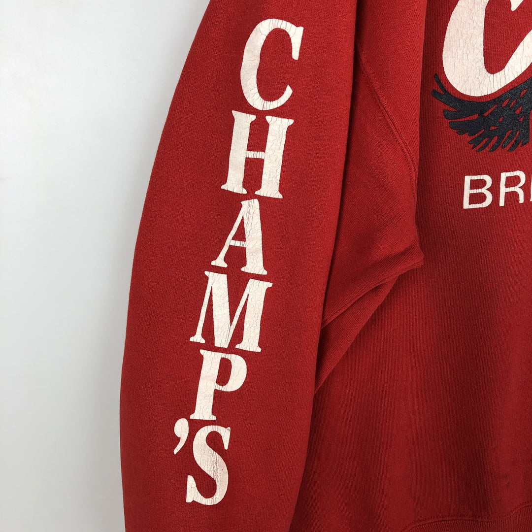 90'S Russell Champ's Pub Advertising Sweatshirt, Made in USA, Men's Size L (Equivalent), Vintage cotton red type Vintage Second Hand