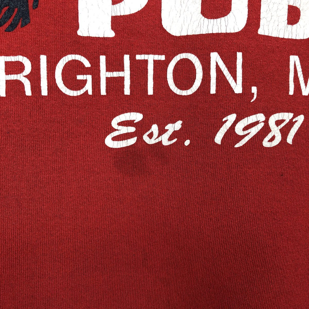 90'S Russell Champ's Pub Advertising Sweatshirt, Made in USA, Men's Size L (Equivalent), Vintage cotton red type Vintage Second Hand