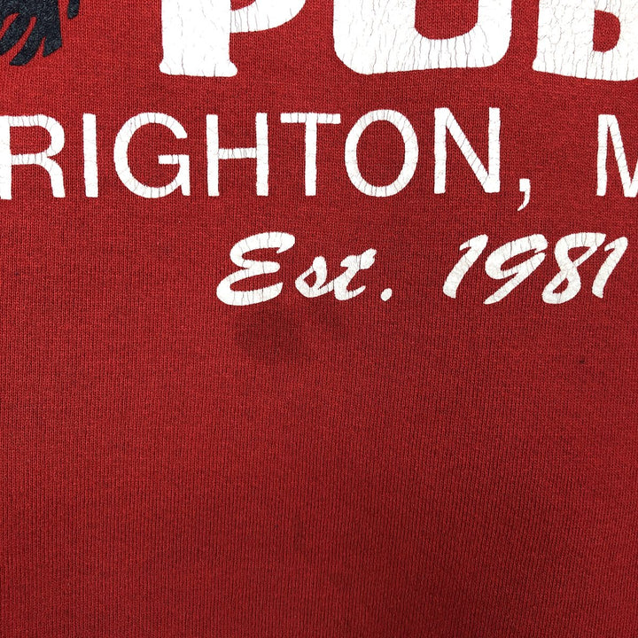 90'S Russell Champ's Pub Advertising Sweatshirt, Made in USA, Men's Size L (Equivalent), Vintage cotton red type Vintage Second Hand