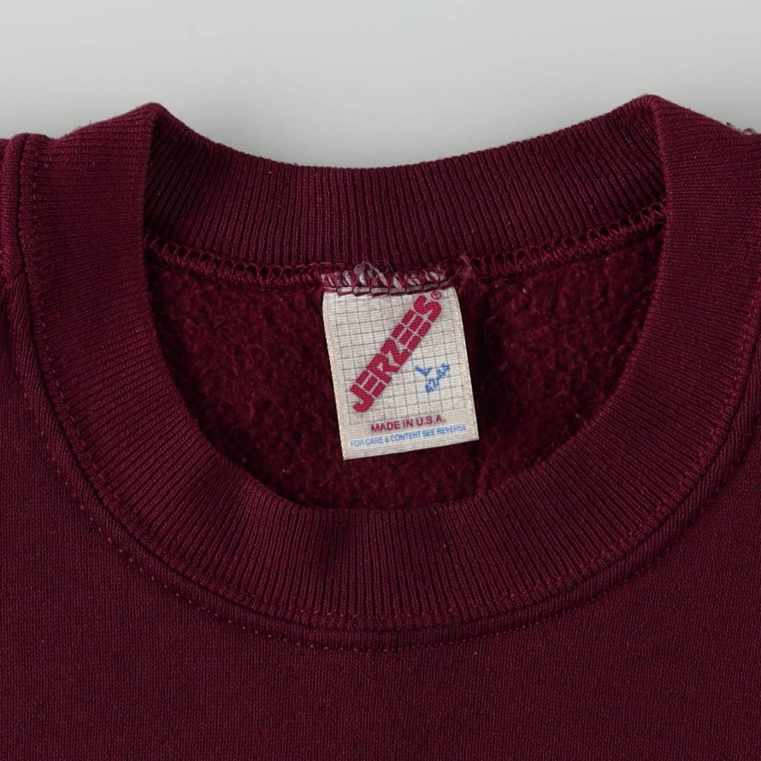 90'S JERSEYS S. Advertising Sweatshirt, Made in USA, Men's Size L (approx.), Vintage cotton burgundy type Vintage Second Hand