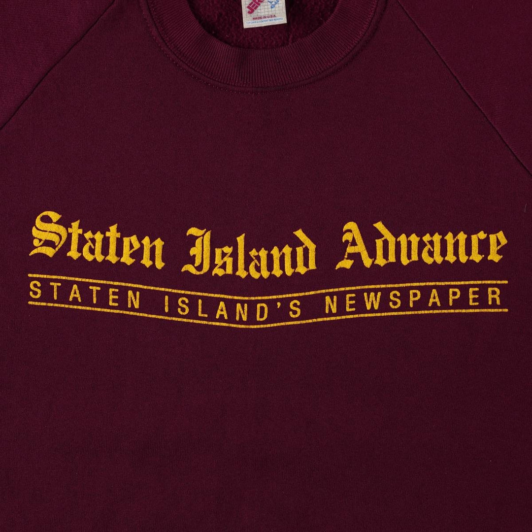 90'S JERSEYS S. Advertising Sweatshirt, Made in USA, Men's Size L (approx.), Vintage cotton burgundy type Vintage Second Hand
