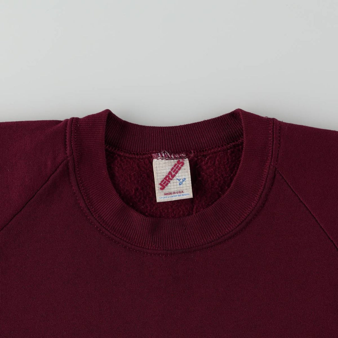 90'S JERSEYS S. Advertising Sweatshirt, Made in USA, Men's Size L (approx.), Vintage cotton burgundy type Vintage Second Hand