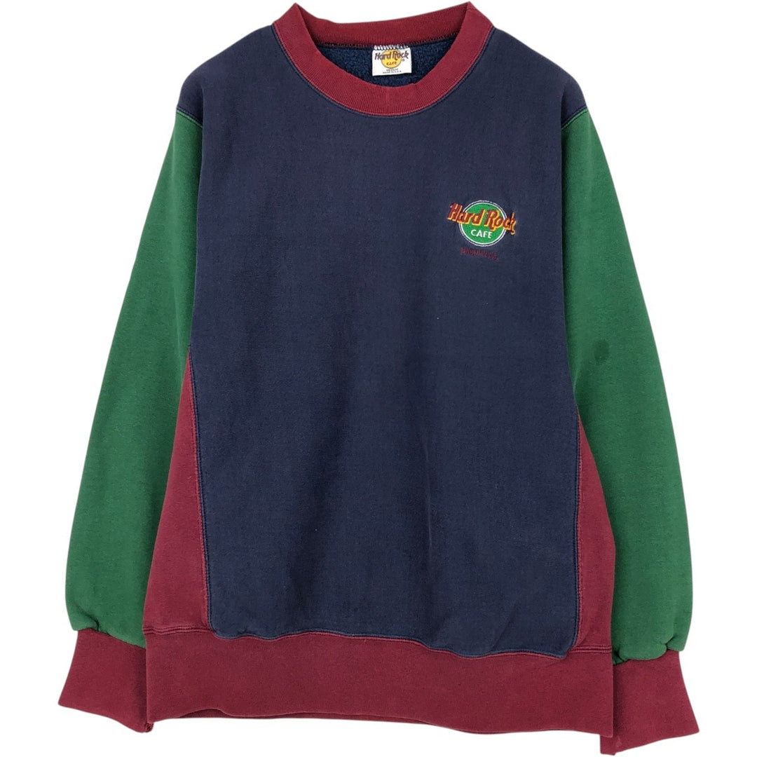 Vintage 90'S Hard Rock Cafe Advertising Sweatshirt, Made in USA, Men's Size Medium cotton navy blue type Vintage Second Hand