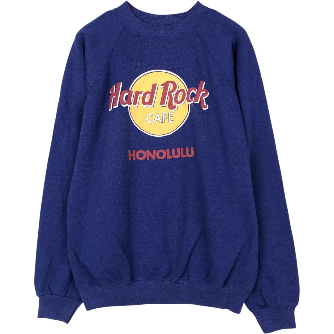 Vintage 1980'S Hanes Hard Rock Cafe Advertising Sweatshirt, Made in USA, Men's Size L cotton blue type Vintage Second Hand