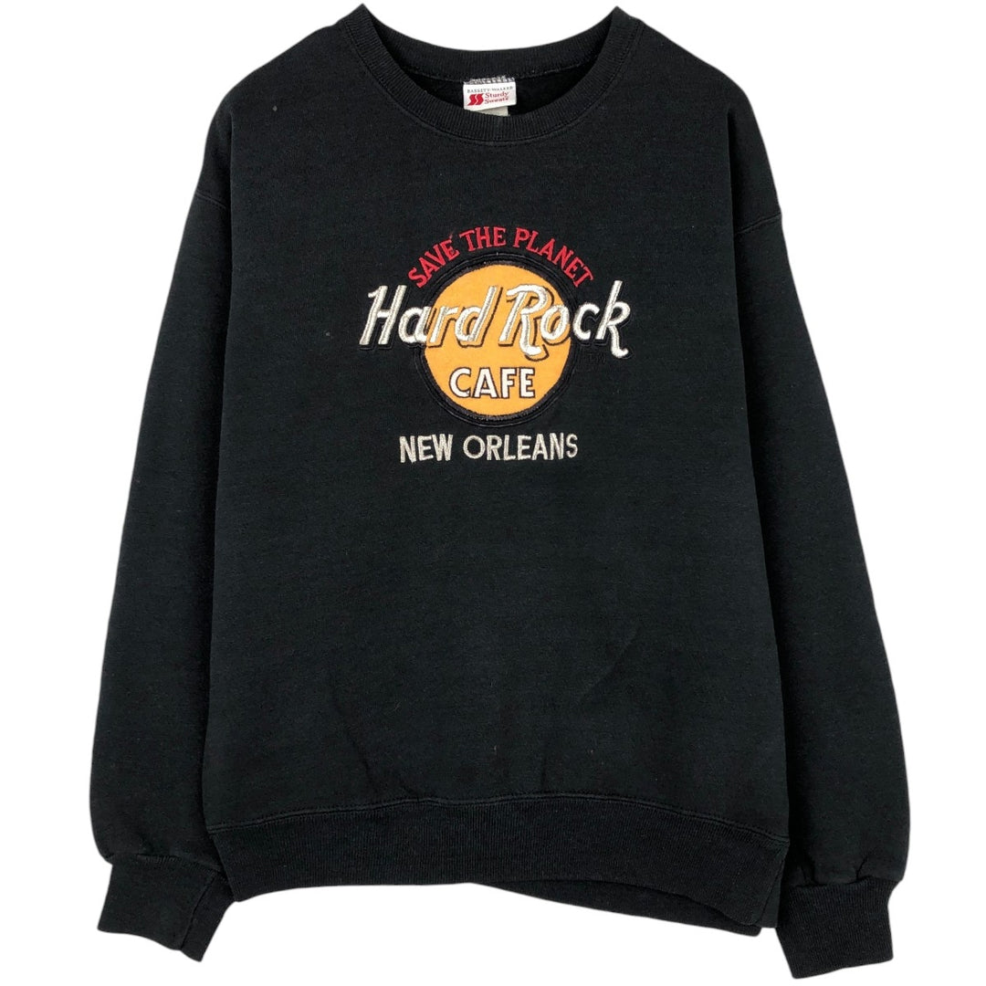 90'S Stardis Sweat Hard Rock Cafe Advertising Sweatshirt, Made in USA, Men's Size L (approx.) cotton black type Vintage Second Hand