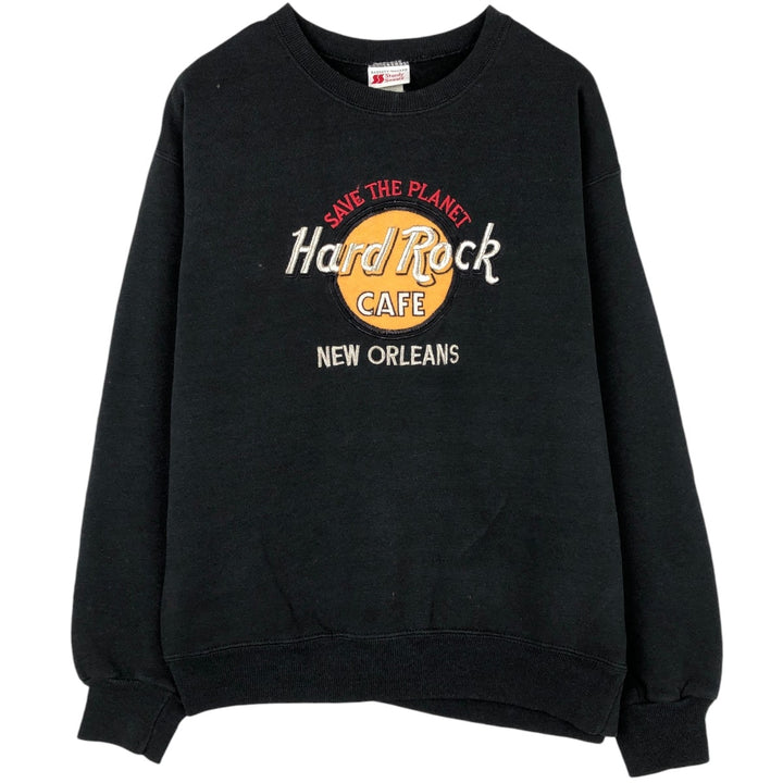90'S Stardis Sweat Hard Rock Cafe Advertising Sweatshirt, Made in USA, Men's Size L (approx.) cotton black type Vintage Second Hand