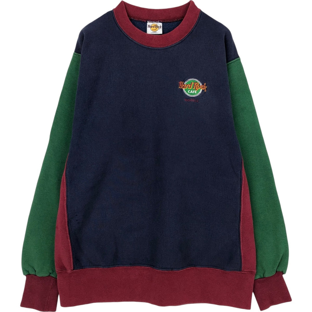90'S Hard Rock Cafe Advertising Sweatshirt, Made in USA, Men's L, Vintage cotton navy blue type Vintage Second Hand