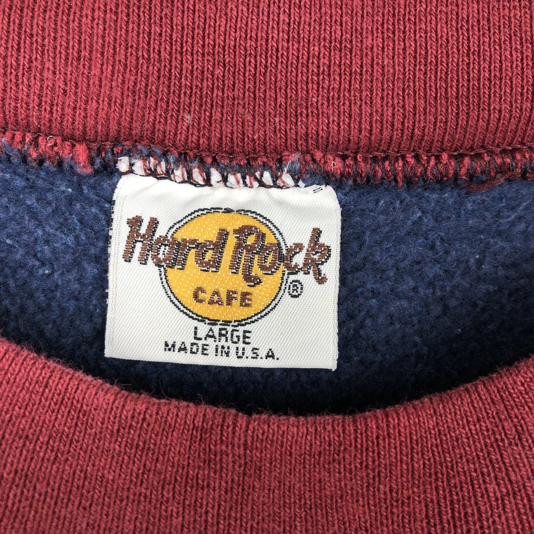 90'S Hard Rock Cafe Advertising Sweatshirt, Made in USA, Men's L, Vintage cotton navy blue type Vintage Second Hand