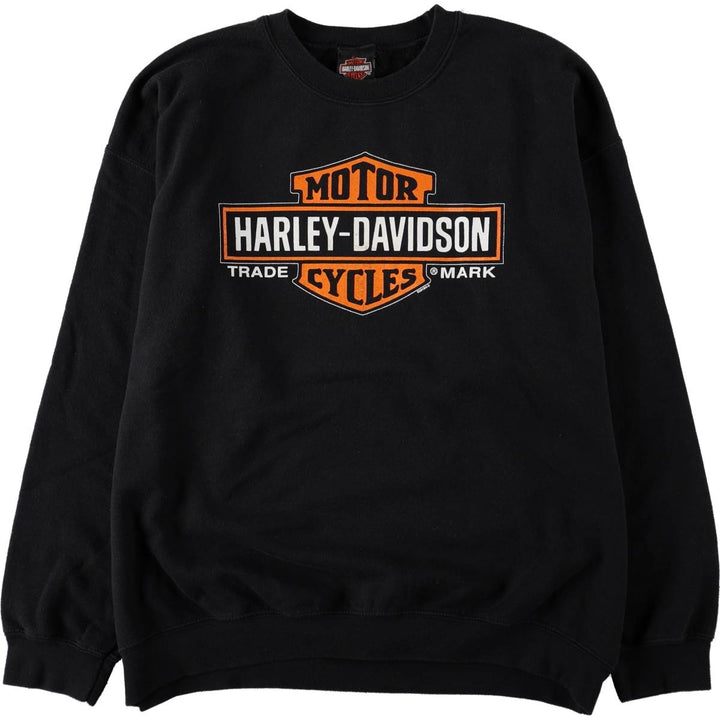 Harley-Davidson Advertising Sweatshirt, Men's XL Size cotton black type Vintage Second Hand
