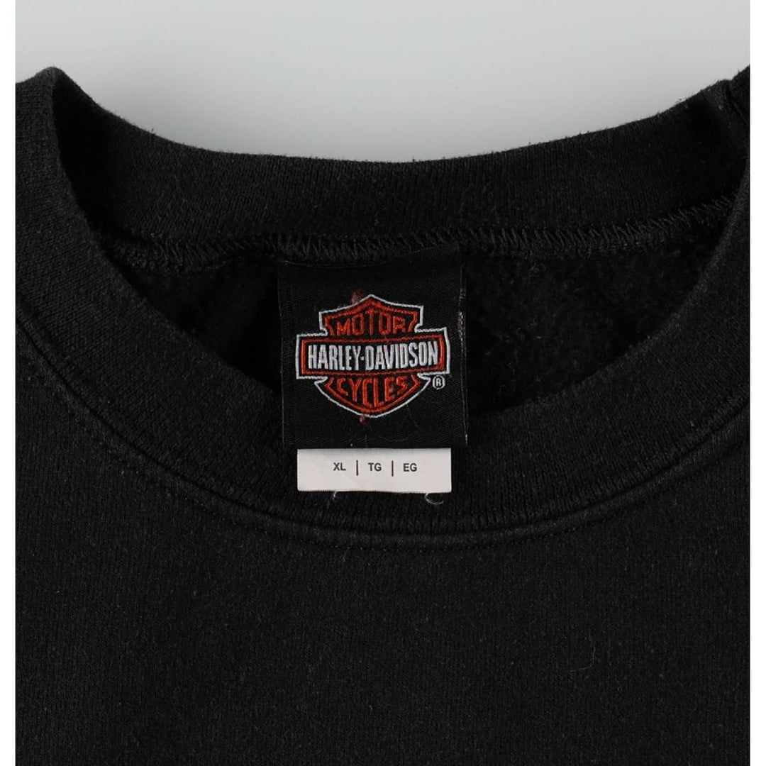 Harley-Davidson Advertising Sweatshirt, Men's XL Size cotton black type Vintage Second Hand