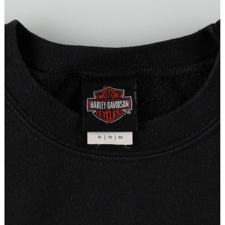 Harley-Davidson Advertising Sweatshirt, Men's XL Size cotton black type Vintage Second Hand