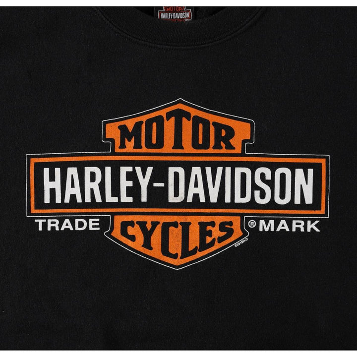 Harley-Davidson Advertising Sweatshirt, Men's XL Size cotton black type Vintage Second Hand
