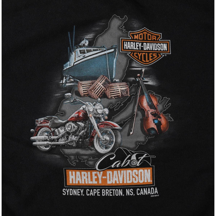 Harley-Davidson Advertising Sweatshirt, Men's XL Size cotton black type Vintage Second Hand