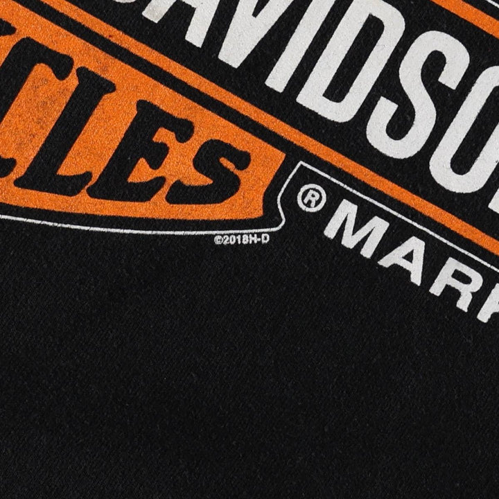 Harley-Davidson Advertising Sweatshirt, Men's XL Size cotton black type Vintage Second Hand