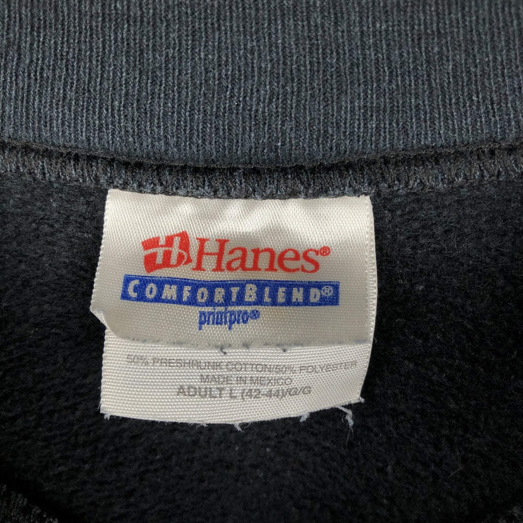 90s-00'S Hanes Wood Brothers Motorcycle Advertising Sweatshirt (Men's Size L) cotton black type Vintage Second Hand
