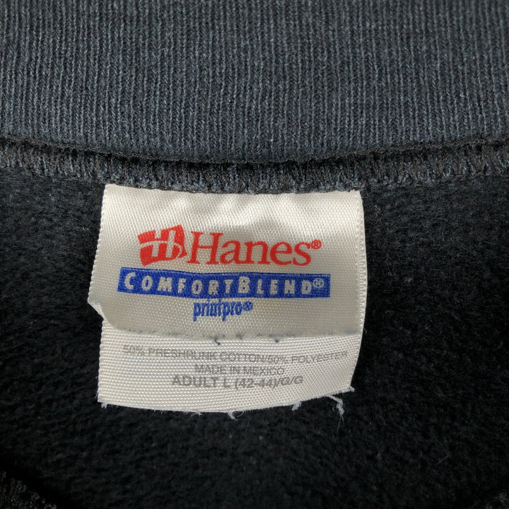 90s-00'S Hanes Wood Brothers Motorcycle Advertising Sweatshirt (Men's Size L) cotton black type Vintage Second Hand