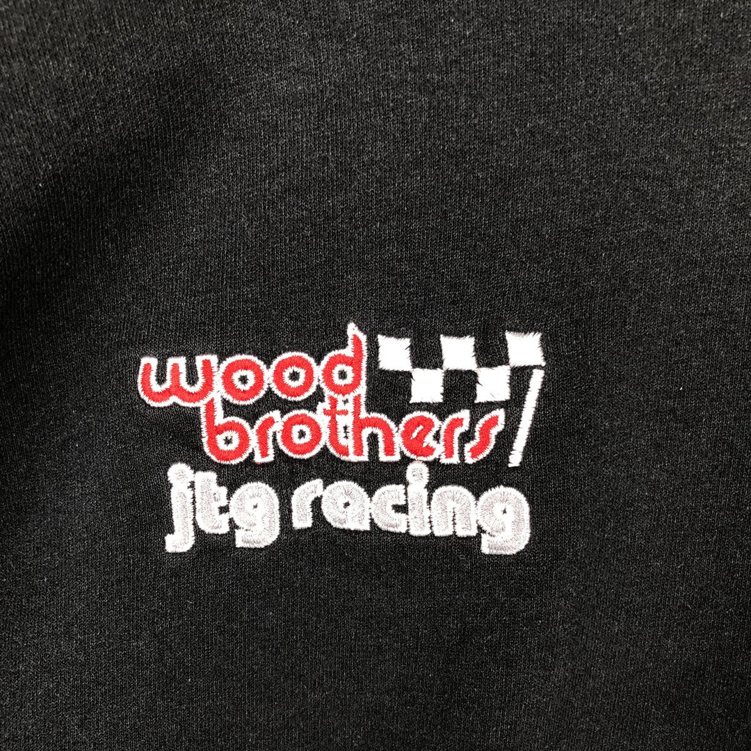 90s-00'S Hanes Wood Brothers Motorcycle Advertising Sweatshirt (Men's Size L) cotton black type Vintage Second Hand