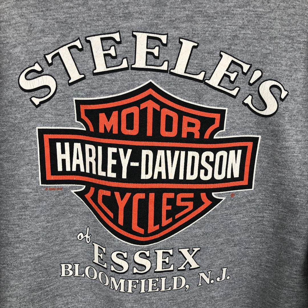 2000'S Harley-Davidson Fire Pattern Advertising Sweatshirt (Men's Size L) cotton gray type Vintage Second Hand