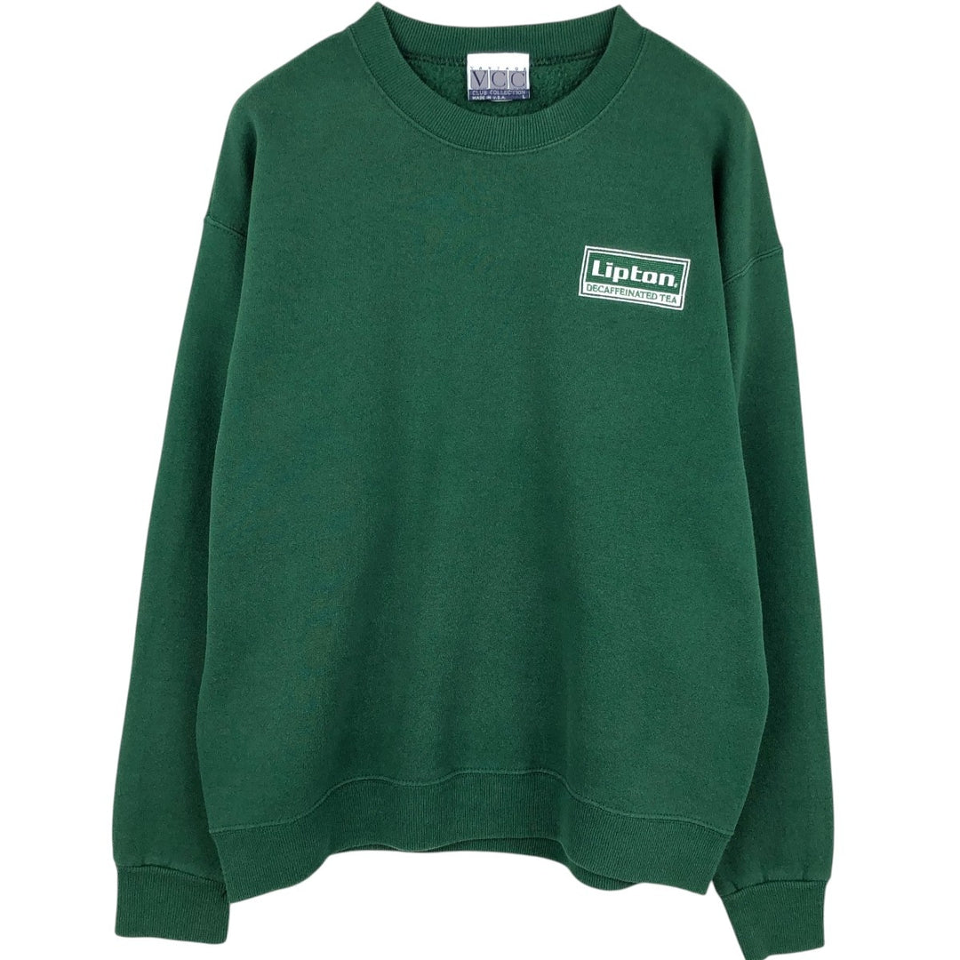 90'S VCC Lipton Advertising Sweatshirt, Made in USA, Men's Size L (approx.), Vintage polyester Green type dark green Vintage Second Hand