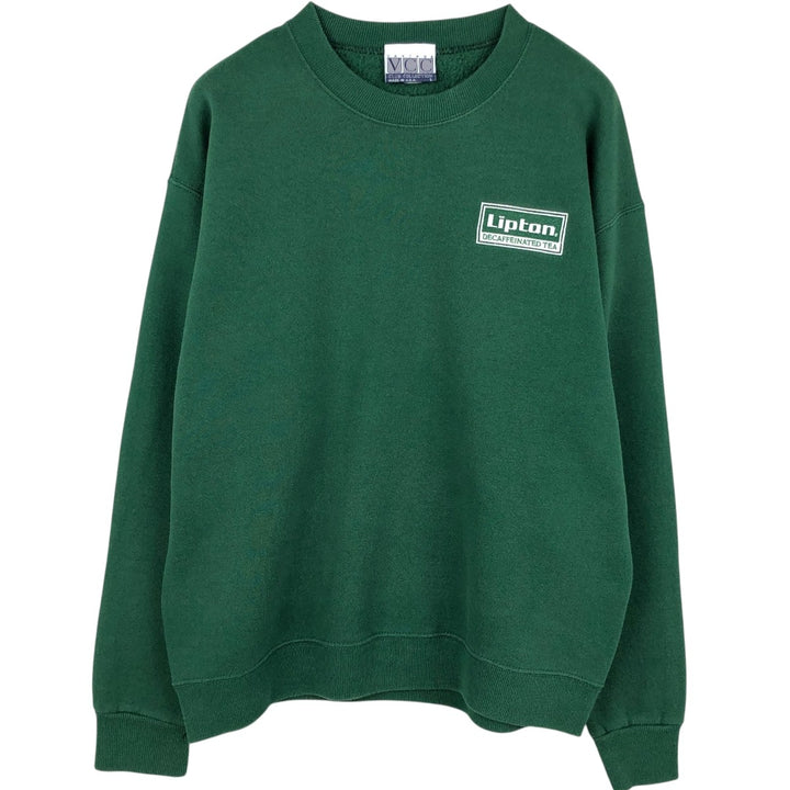 90'S VCC Lipton Advertising Sweatshirt, Made in USA, Men's Size L (approx.), Vintage polyester Green type dark green Vintage Second Hand