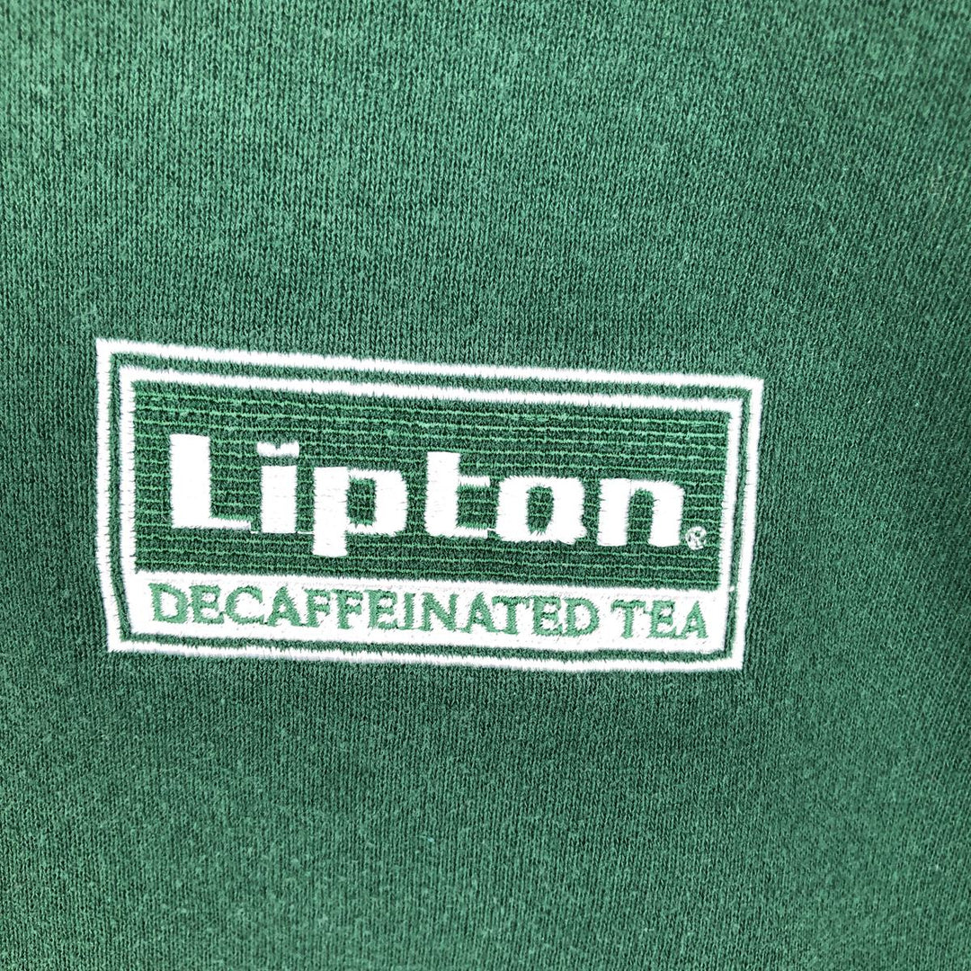 90'S VCC Lipton Advertising Sweatshirt, Made in USA, Men's Size L (approx.), Vintage polyester Green type dark green Vintage Second Hand