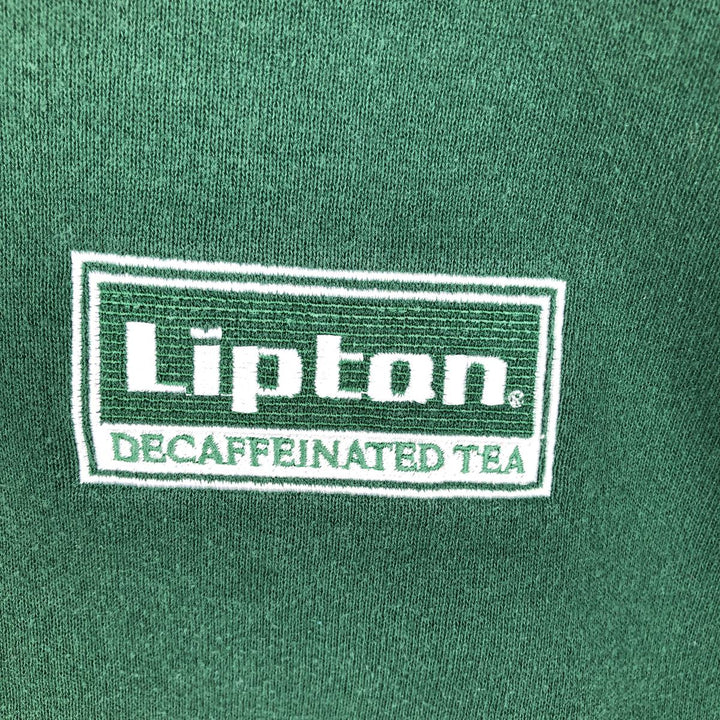 90'S VCC Lipton Advertising Sweatshirt, Made in USA, Men's Size L (approx.), Vintage polyester Green type dark green Vintage Second Hand