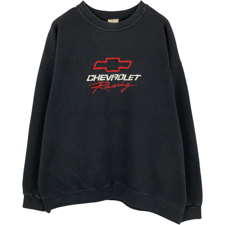 CHEVROLET advertising sweatshirt, made in the USA, men's size XL equivalent. cotton black type Vintage Second Hand