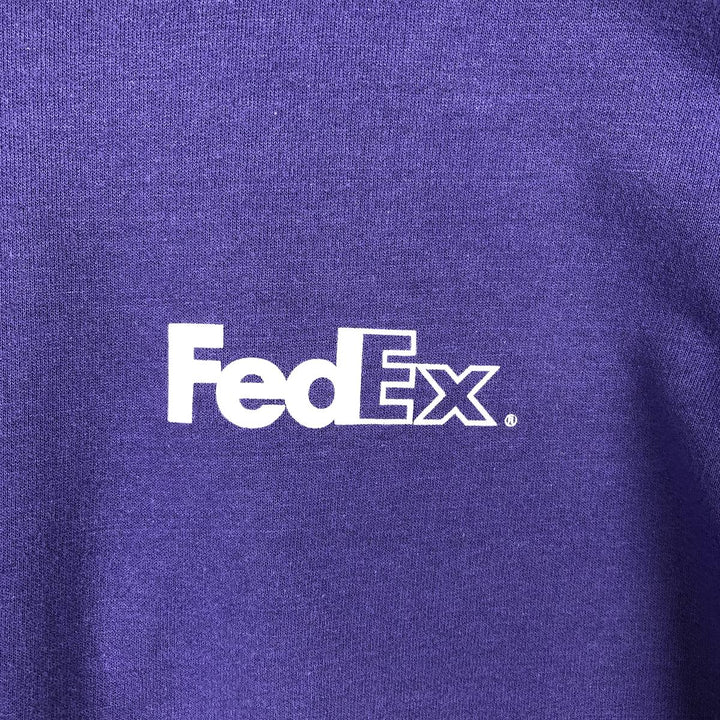 90'S FedEx Advertising Sweatshirt, Men's Size L (approx.), Vintage, Double-Sided Print cotton purple type Vintage Second Hand