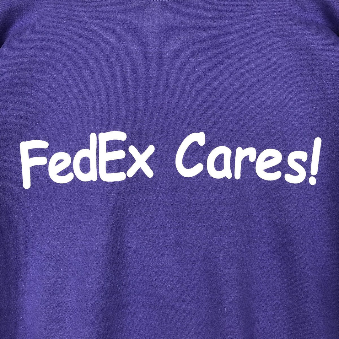 90'S FedEx Advertising Sweatshirt, Men's Size L (approx.), Vintage, Double-Sided Print cotton purple type Vintage Second Hand