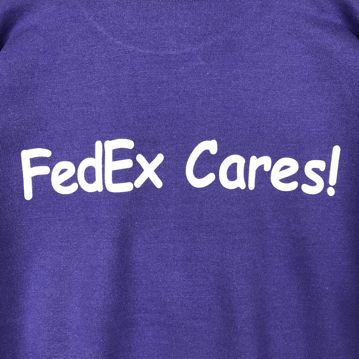 90'S FedEx Advertising Sweatshirt, Men's Size L (approx.), Vintage, Double-Sided Print cotton purple type Vintage Second Hand