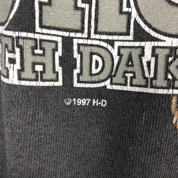 90'S Harley-Davidson Eagle Pattern Advertising Sweatshirt, Made in USA, Men's Size L (approx.) cotton black type Vintage Second Hand