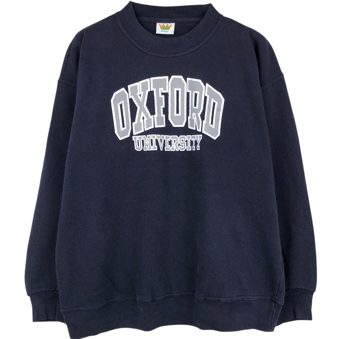 1990'S University of Oxford College Sweatshirt, Men's Size L (approx.), Vintage cotton navy blue type Vintage Second Hand