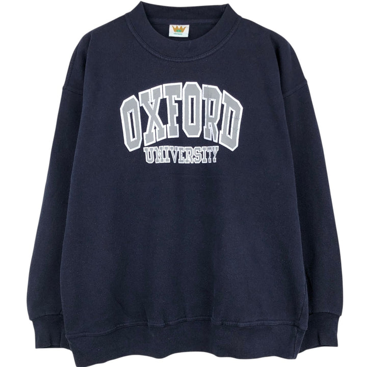 1990'S University of Oxford College Sweatshirt, Men's Size L (approx.), Vintage cotton navy blue type Vintage Second Hand