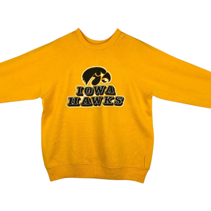 The University of Iowa College Sweatshirt (Men's Size M) unclear lemon yellow Vintage Second Hand