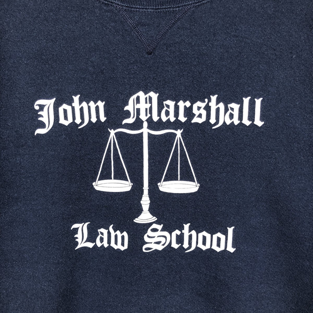 90'S Russell John Marshall Law School College Sweatshirt, Men's Size XL (approx.), Vintage cotton Navy blue Vintage Second Hand