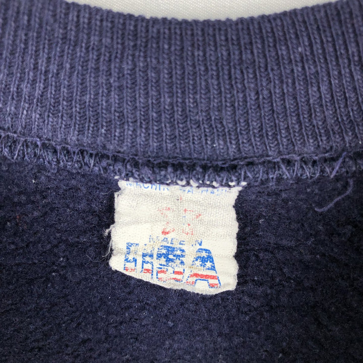 1990'S University of Cambridge College Sweatshirt, Made in USA, Men's Size S (approx.), Vintage cotton navy blue type Vintage Second Hand
