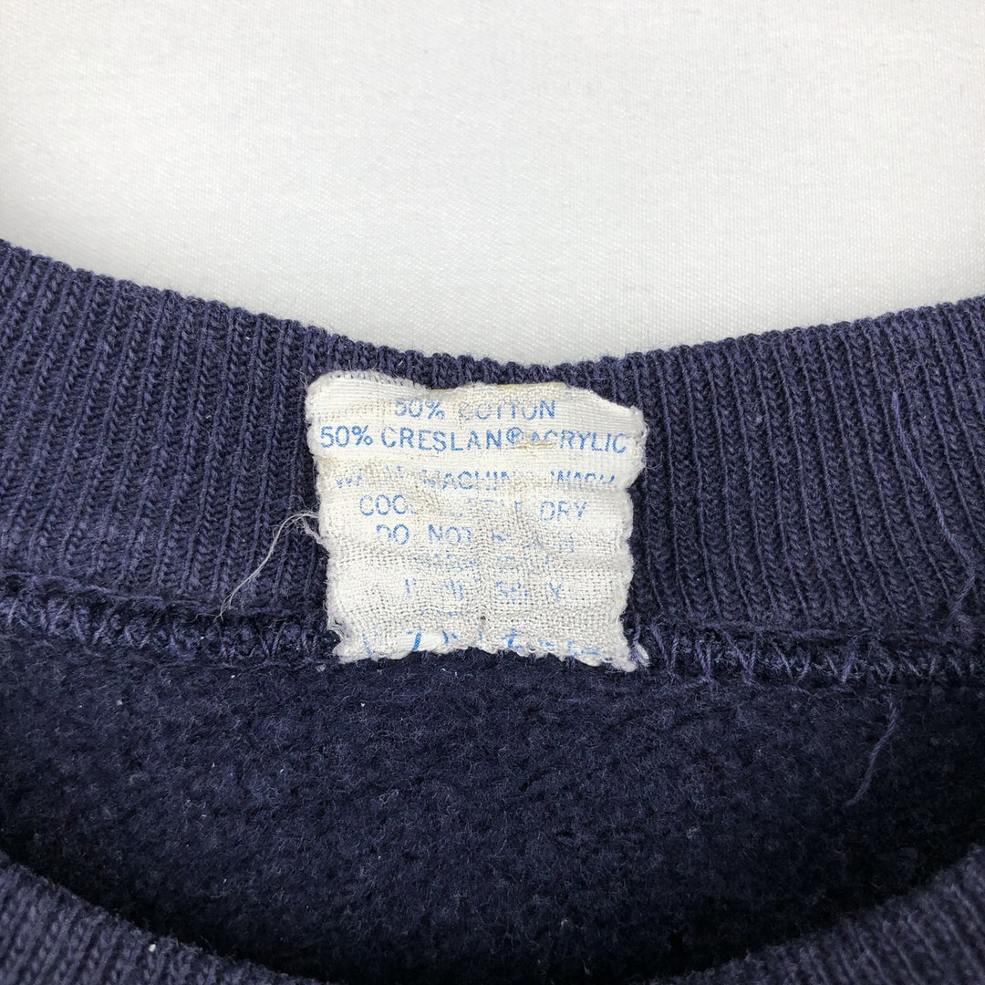 1990'S University of Cambridge College Sweatshirt, Made in USA, Men's Size S (approx.), Vintage cotton navy blue type Vintage Second Hand