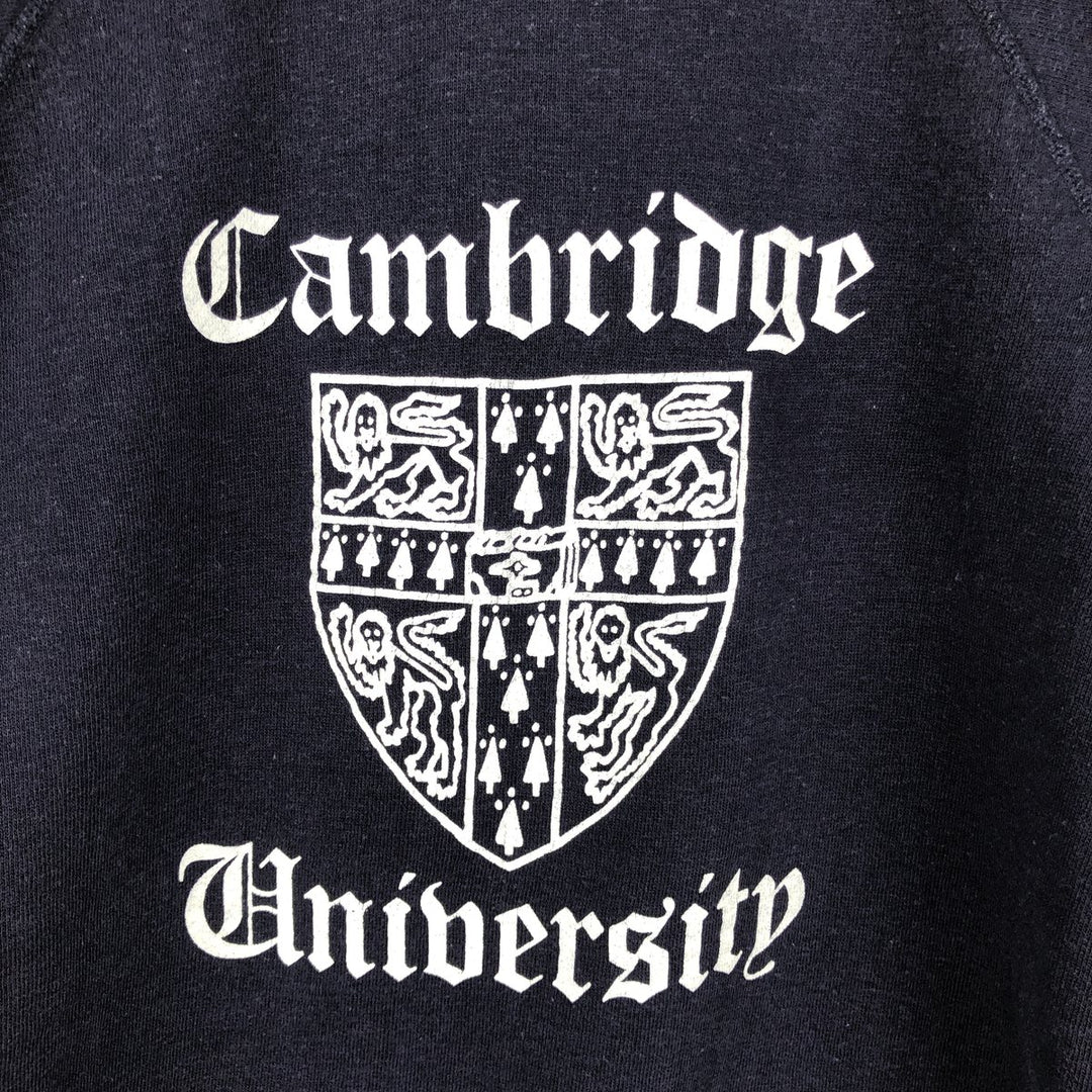 1990'S University of Cambridge College Sweatshirt, Made in USA, Men's Size S (approx.), Vintage cotton navy blue type Vintage Second Hand