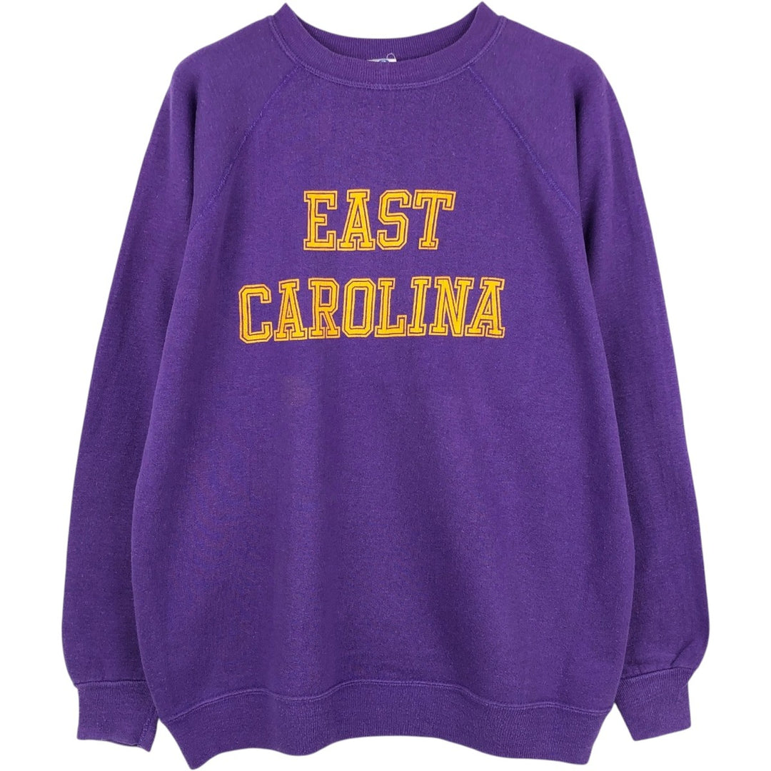 90'S Artex East Carolina University College Sweatshirt, Made in USA, Men's XL equivalent, Vintage cotton purple type Vintage Second Hand