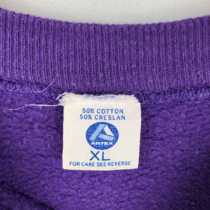 90'S Artex East Carolina University College Sweatshirt, Made in USA, Men's XL equivalent, Vintage cotton purple type Vintage Second Hand