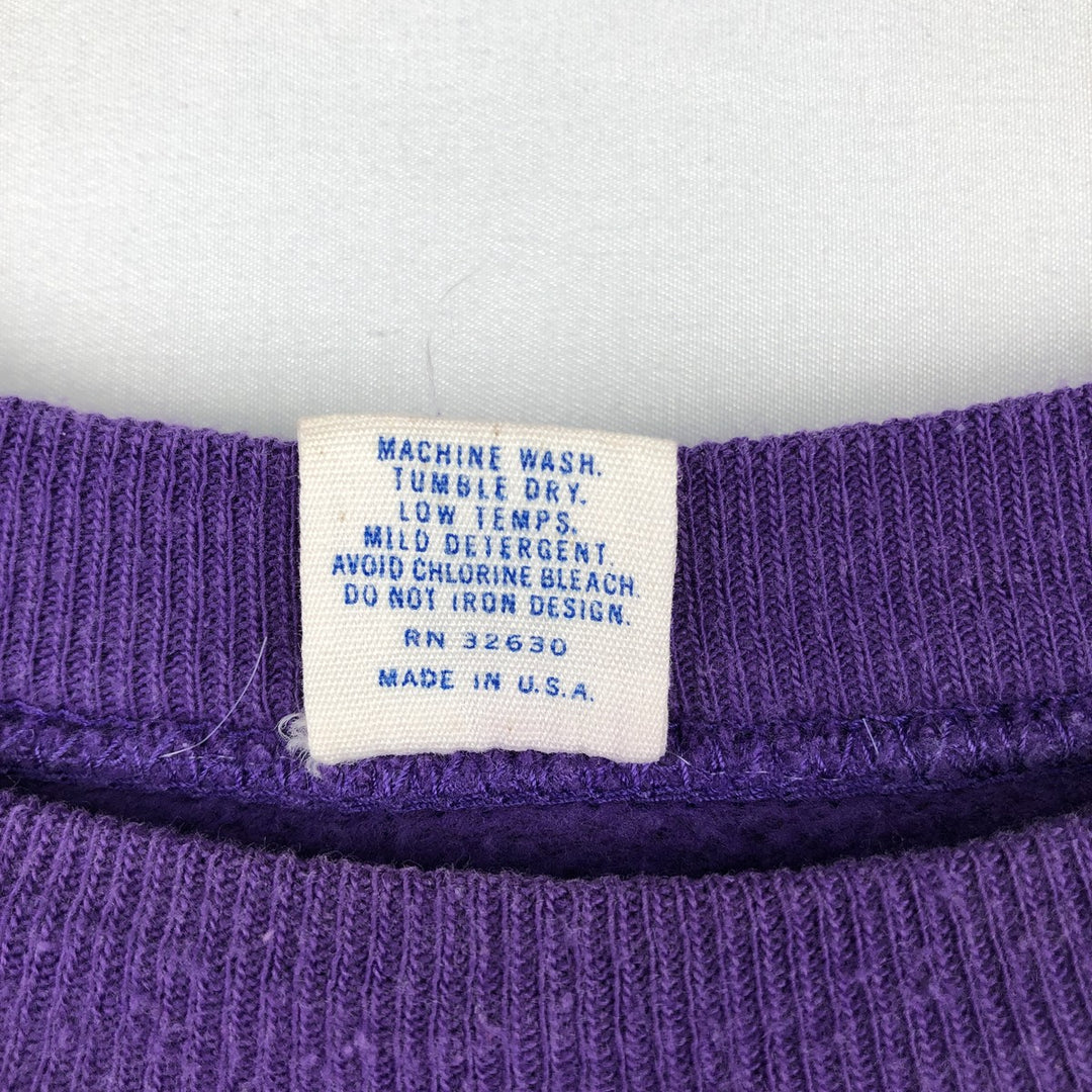 90'S Artex East Carolina University College Sweatshirt, Made in USA, Men's XL equivalent, Vintage cotton purple type Vintage Second Hand