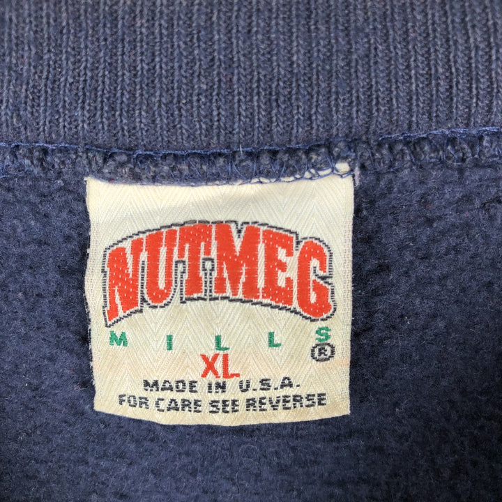 90'S Nutmeg Notre Dame University College Sweatshirt, Made in USA, Men's XL equivalent, Vintage cotton navy blue type Vintage Second Hand