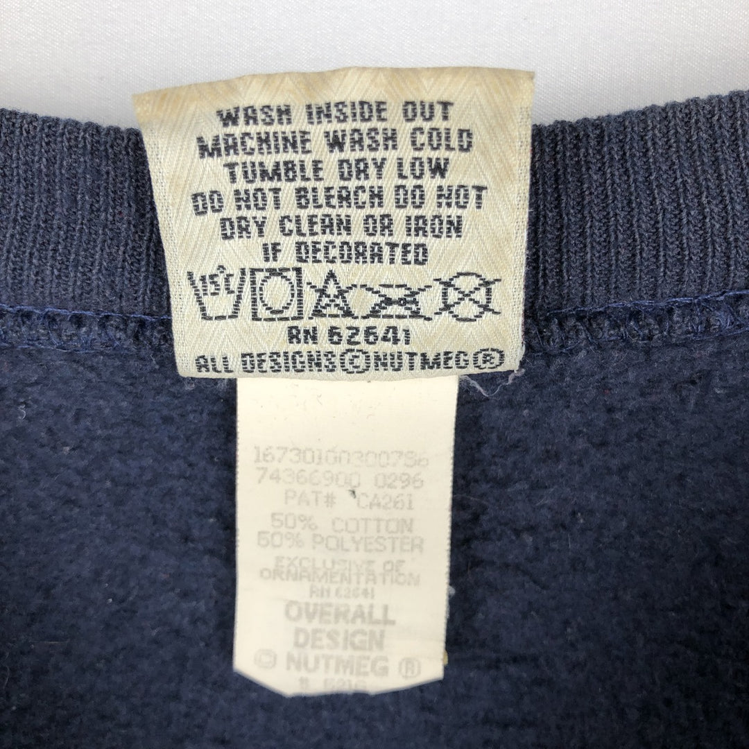 90'S Nutmeg Notre Dame University College Sweatshirt, Made in USA, Men's XL equivalent, Vintage cotton navy blue type Vintage Second Hand